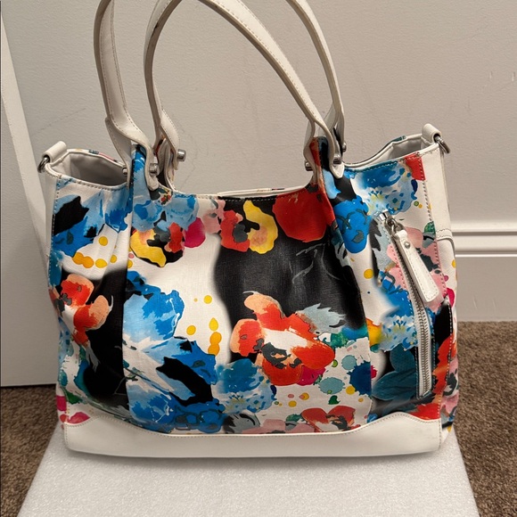 Sharif floral paint splatter shoulder bag purse - Picture 6 of 16